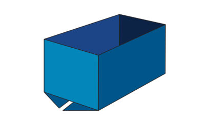 A 3d model of a Half Slotted Container.