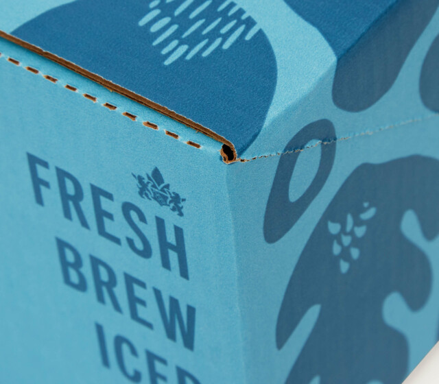 Fresh brew iced tea packaging.