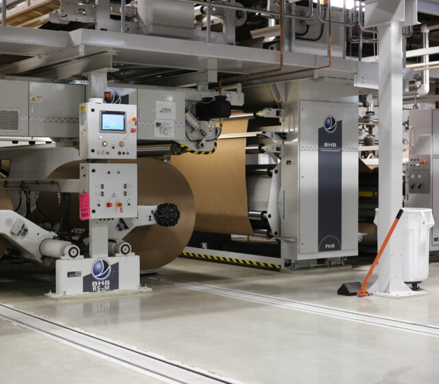 A paper machine in a factory.