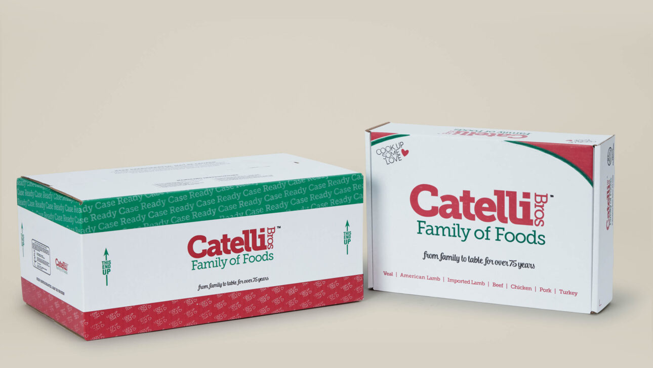 A box of catelli food on a white background.