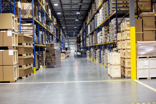 A warehouse full of boxes.